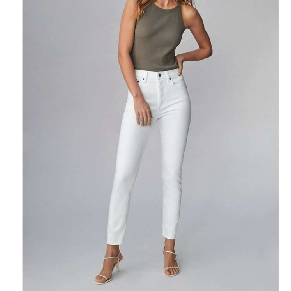 Aritzia Denim Forum The Yoko High Rise Slim 28L, White, Size 25